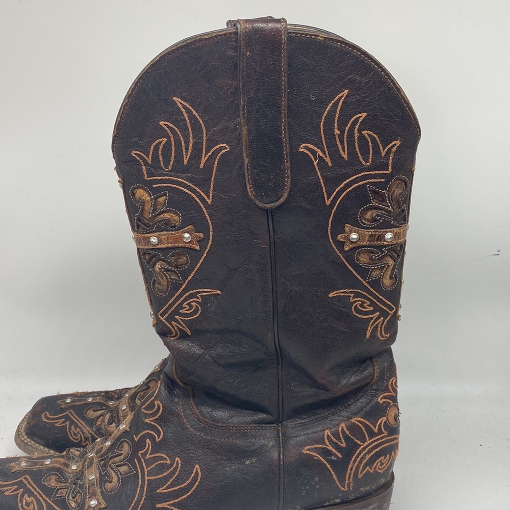 Cavendars Bling Cross Western Cowboy Boots Size 10B - Picture 6 of 10